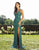 Primavera Couture - 3202 Embellished Plunging V-neck Trumpet Dress In Green