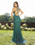Primavera Couture - 3202 Embellished Plunging V-neck Trumpet Dress In Green