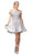 Dancing Queen - 3203 Appliqued Bodice Off Shoulder A-Line Dress In Silver