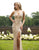 Primavera Couture - 3204 Swirl-Beaded Cut-In Sheath Gown In Pink and Silver