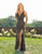 Primavera Couture - 3205 Sequin Embellished Plunging V Neck Gown In Black and Multi-Color