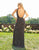 Primavera Couture - 3205 Sequin Embellished Plunging V Neck Gown In Black and Multi-Color