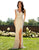 Primavera Couture - 3205 Sequin Embellished Plunging V Neck Gown In White