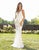 Primavera Couture - 3206 V Neckline Sexy Back Beaded Evening Gown In White