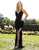 Primavera Couture - 3207 Sheer Plunging Neck Fully Beaded Evening Gown In Black