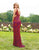 Primavera Couture - 3208 Sequined Plunging V-neck Fitted Dress In Red and Purple