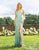 Primavera Couture - 3210 Sequined V-Neck Gown with Slit In Green