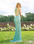 Primavera Couture - 3210 Sequined V-Neck Gown with Slit In Green