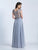 Dave & Johnny - 3210 Embellished V-neck A-line Dress in Silver