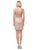 Dancing Queen - 3210 Embroidered Deep V-neck Fitted Dress In Pink