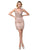 Dancing Queen - 3210 Embroidered Deep V-neck Fitted Dress In Pink