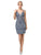 Dancing Queen - 3210 Embroidered Deep V-neck Fitted Dress In Blue
