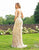 Primavera Couture - 3212 Bedazzled Deep Sweetheart Trumpet Dress In Nude and Gold