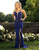 Primavera Couture - 3212 Bedazzled Deep Sweetheart Trumpet Dress In Blue
