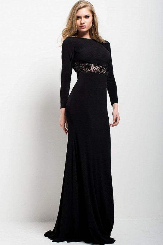60799 Bateau Long Sleeved Sheath Dress