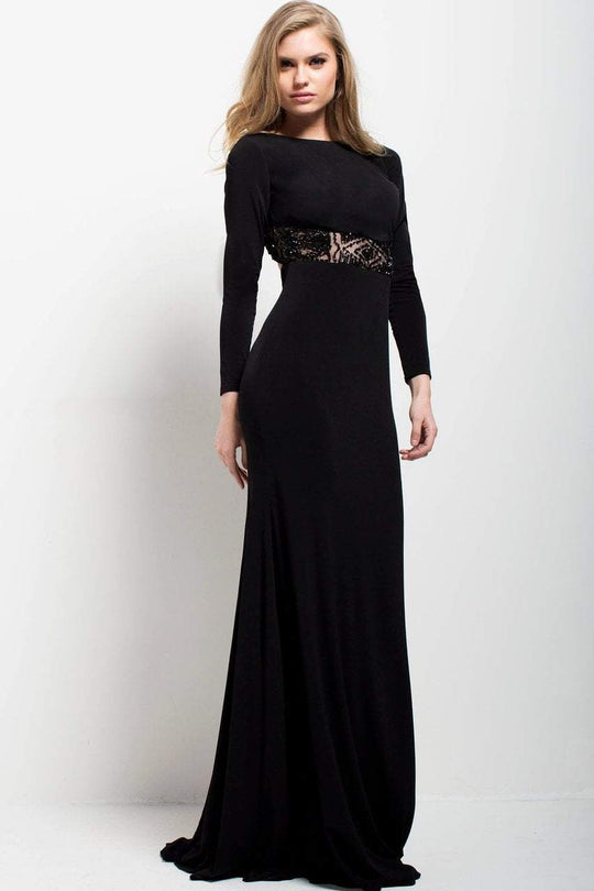 32121 Long Sleeve Trumpet Jersey Gown