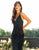 Primavera Couture - 3213 Beaded Fringe Plunging V-neck Sheath Dress In Black