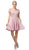 Dancing Queen - 3213 Off Shoulder Lace and Satin Cocktail Dress In Pink