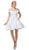 Dancing Queen - 3213 Off Shoulder Lace and Satin Cocktail Dress In White