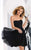 Clarisse - 3213 Beaded Semi-Sweetheart A-line Dress in Black