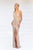 Primavera Couture - 3214 Beaded Ornate Plunging V Neck Evening Gown In Pink and Silver