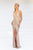 Primavera Couture - Beaded Ornate Plunging V Neck Evening Gown 3214 - 1 pc Blush Silver In Size 8 Available