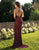 Primavera Couture - 3214 Beaded Ornate Plunging V Neck Evening Gown In Red