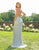 Primavera Couture - 3214 Beaded Ornate Plunging V Neck Evening Gown In Blue
