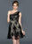 Lara Dresses - Dainty Lace Asymmetrical A-Line Dress 32140 in Black and Neutral