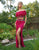 Primavera Couture - 3215 Two-Piece Floral Sequined Off Shoulder Gown In Red