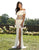 Primavera Couture - 3215 Two-Piece Floral Sequined Off Shoulder Gown In White