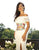 Primavera Couture - 3215 Two-Piece Floral Sequined Off Shoulder Gown In White