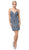 Dancing Queen - 3216 Glitter Plunging V-Neck Cocktail Dress In Blue