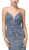 Dancing Queen - 3216 Glitter Plunging V-Neck Cocktail Dress In Blue