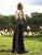 Primavera Couture - 3217 Contrast Sequined Strappy Long Gown In Black