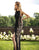 Primavera Couture - 3217 Contrast Sequined Strappy Long Gown In Black