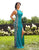 Primavera Couture - 3217 Contrast Sequined Strappy Long Gown In Blue and Green