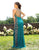 Primavera Couture - 3217 Contrast Sequined Strappy Long Gown In Blue and Green