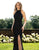 Primavera Couture - 3218 Embellished High Halter Sheath Dress In Black