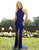 Primavera Couture - 3218 Embellished High Halter Sheath Dress In Blue