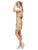 Dancing Queen - 3218 Embellished Deep Off-Shoulder Sheath Dress In Gold