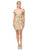 Dancing Queen - 3218 Embellished Deep Off-Shoulder Sheath Dress In Gold