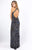 Primavera Couture - 3219 Bead Embellished Gown with Slit In Black and Multi-Color