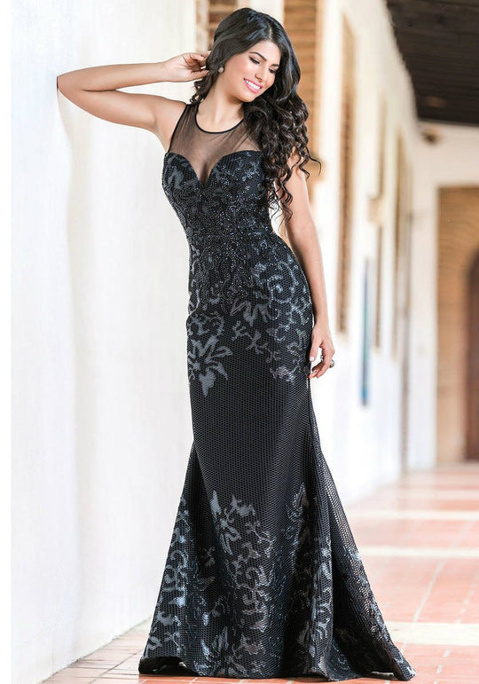 Sleeveless Fit and Flare Long Prom Dress 32193