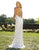 Primavera Couture - 3220 Beaded Trailing Foliage High Slit Gown In White