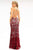 Primavera Couture - 3221 Floral Embellished Backless Sheath Gown In Red and Floral