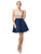 Dancing Queen - 3221 Embellished V-neck A-line Cocktail Dress In Blue