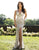 Primavera Couture - 3222 Sequined Fitted Gown with Slit In White