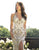 Primavera Couture - 3222 Sequined Fitted Gown with Slit In White