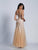 Dave & Johnny - 3222 Bedazzled Sheer Scoop Trumpet Dress in Neutral